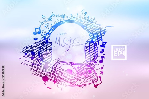 Poster Background for music club disco event with abstract bokeh blur vector