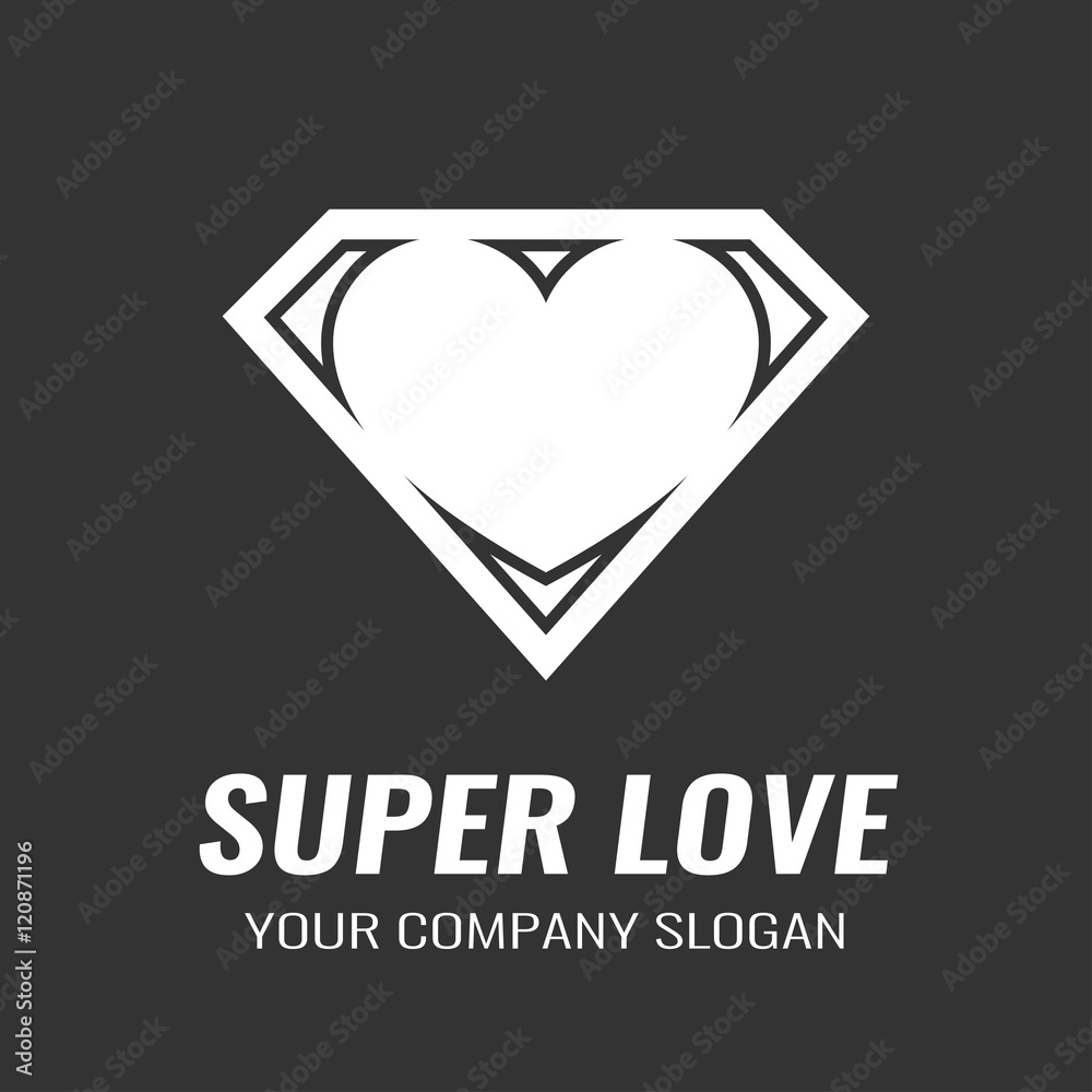 Logo. Icon. Heart. Super love. Logo. Icon. Heart. Super love.