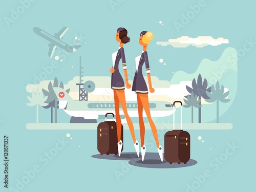 Beautiful flight attendants