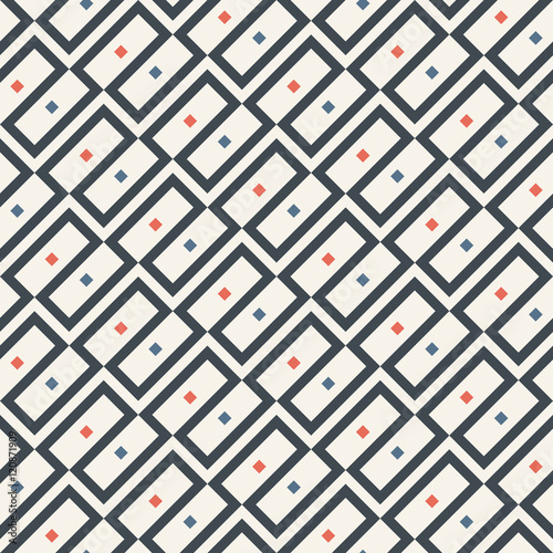 seamless diagonal oblong maze vector ornament.