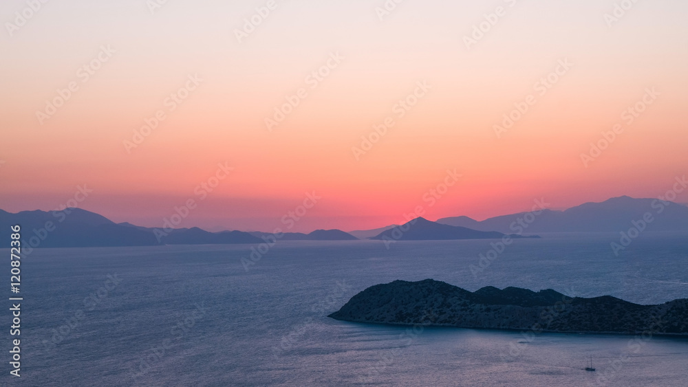 Wonderful sunset on the islands scenary