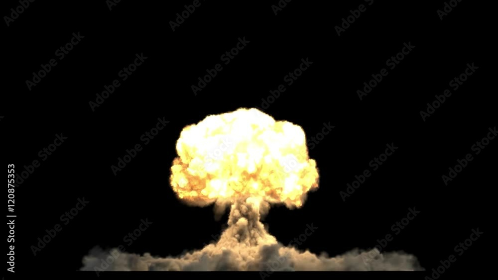nuclear explosion with alpha mask on black