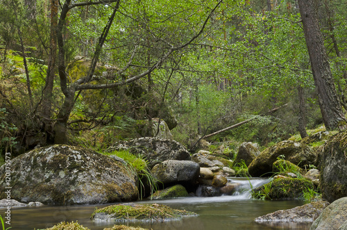 Water flow in Eresma River  Segovia  Spain