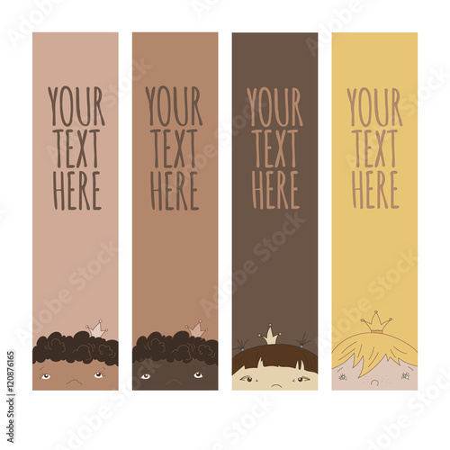 Banners With Multiethnical Kids