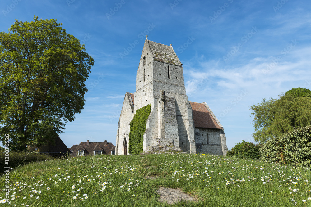 The medieval church, l' Eglise St. Martin de Cricqueboeuf, Calvados, Normandy, France