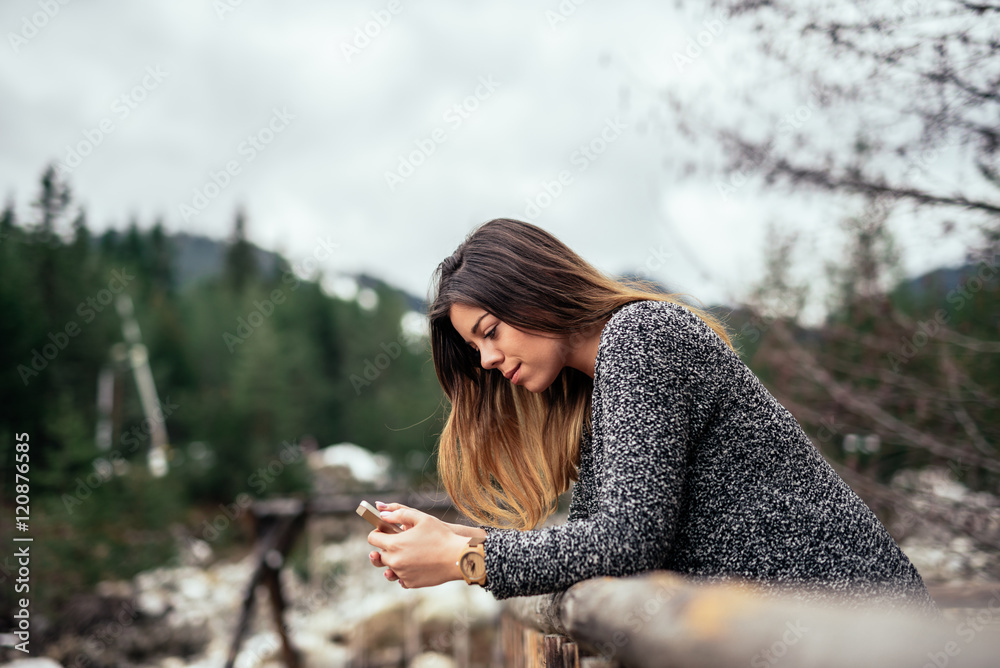 Naklejka premium Enjoying winter holidays