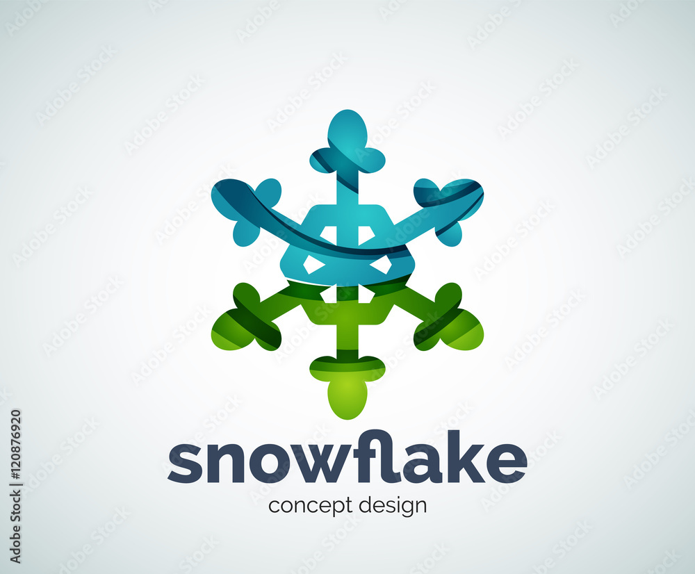 Obraz premium Vector Christmas snowflake logo template