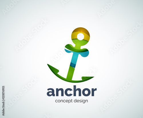 Vector ship anchor logo template photo