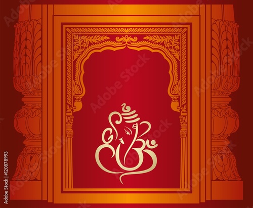 Ganesha, wedding card, royal Rajasthan, India