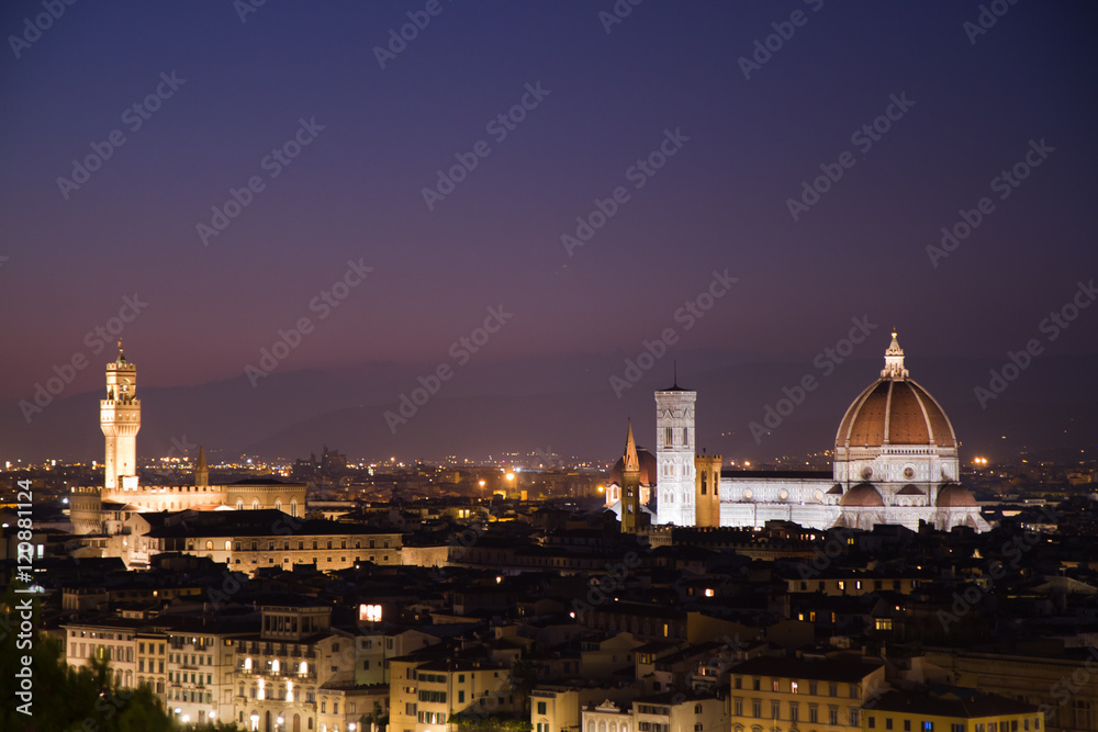Fototapeta premium florence night view, cathedral of florence