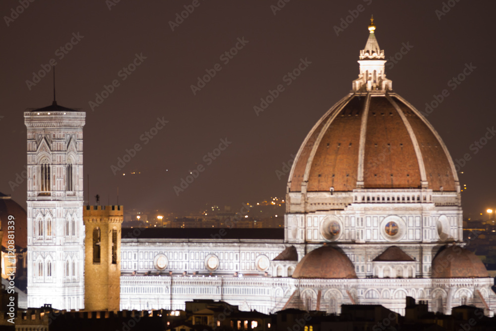 florence night view, cathedral of florence