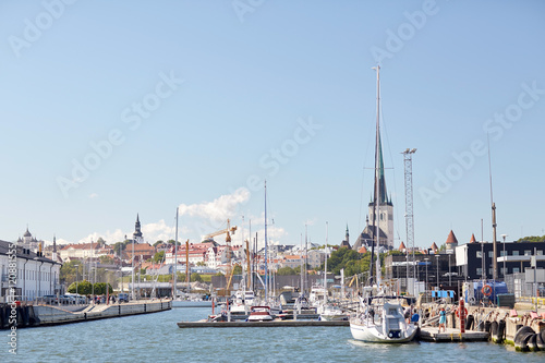 sea port harbor and old town in tallinn city © Syda Productions