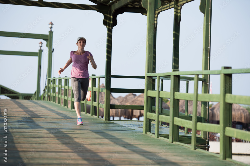 sporty woman jogging sporty woman jogging