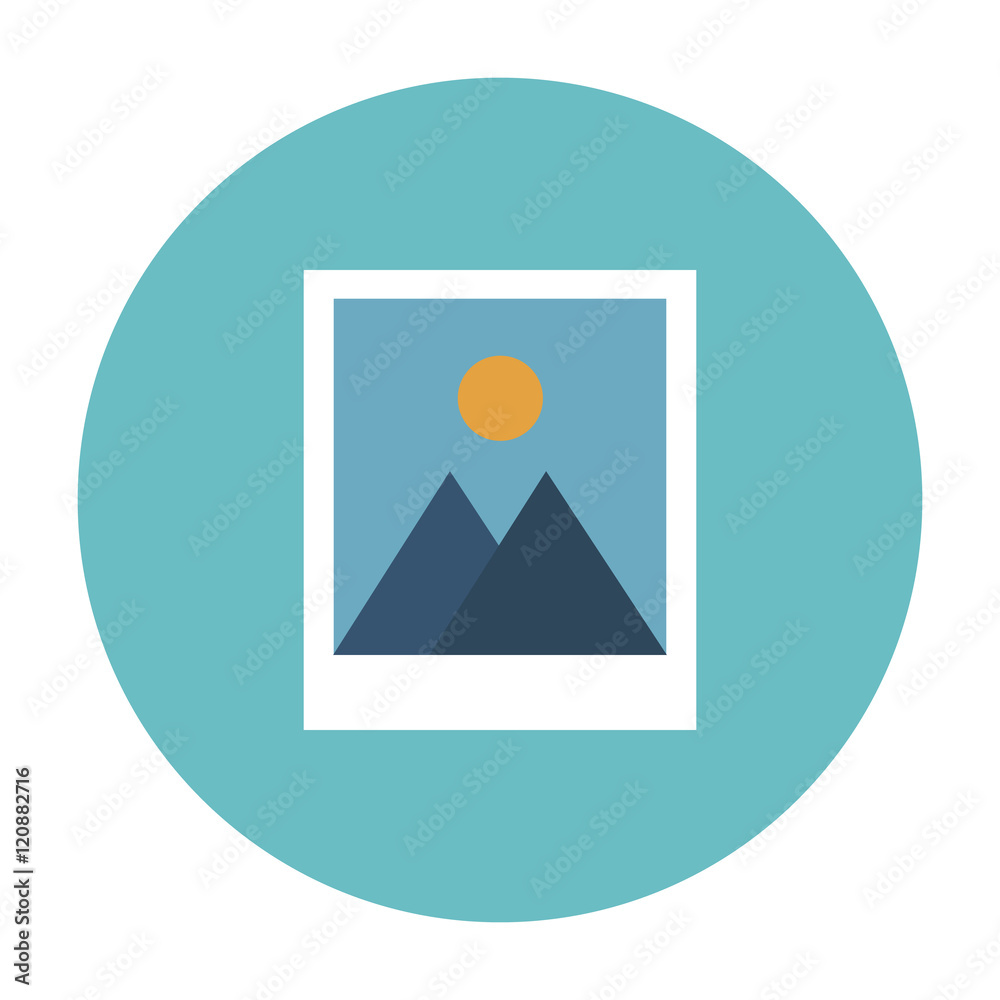 Vector icon of two instant photo frames in flat style Vector icon of two instant photo frames in flat style