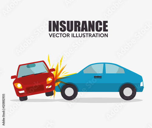 Fototapeta Naklejka Na Ścianę i Meble -  icon insurance car crash security design vector illustration eps 10