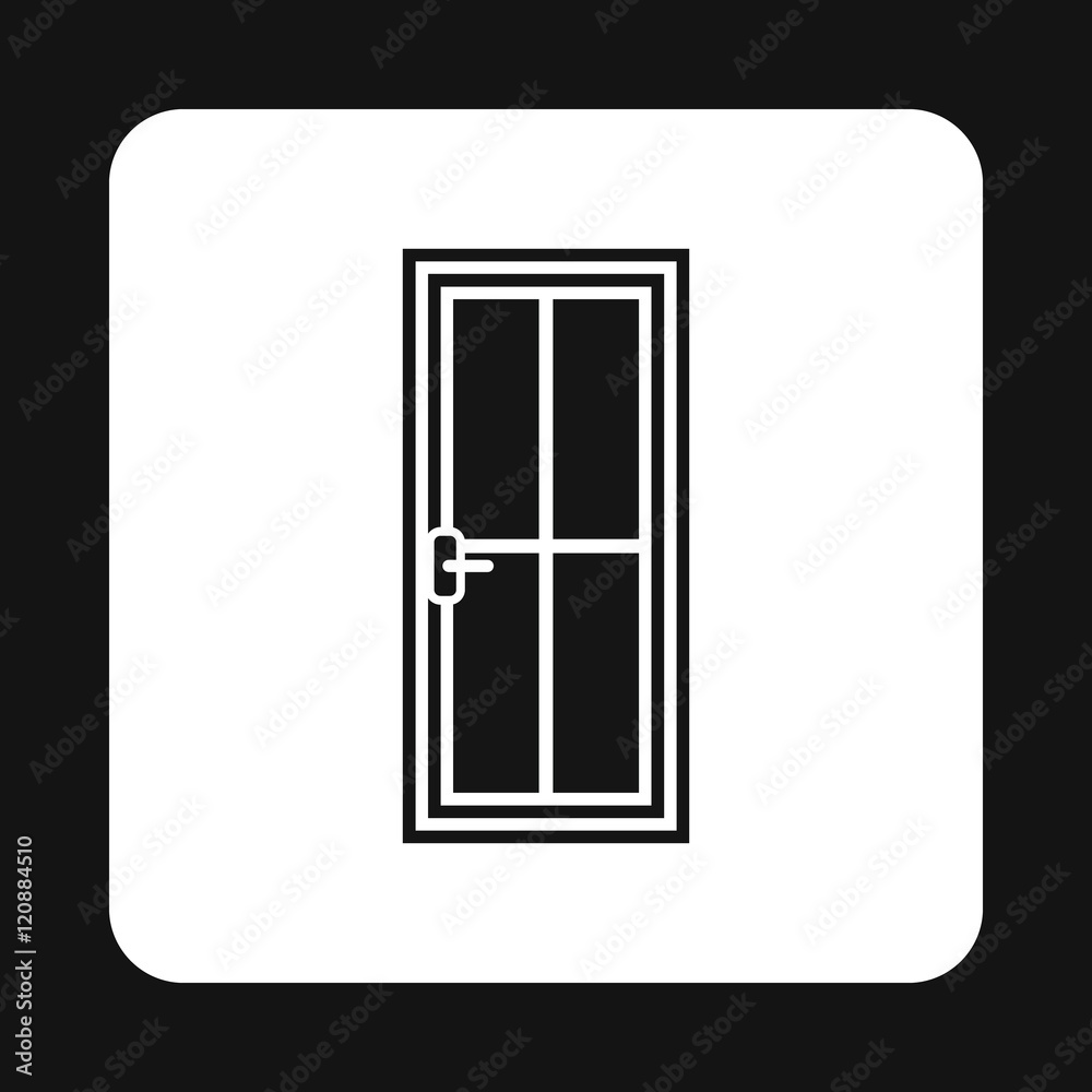 Iron door icon in simple style isolated on white background. Interior symbol vector illustration