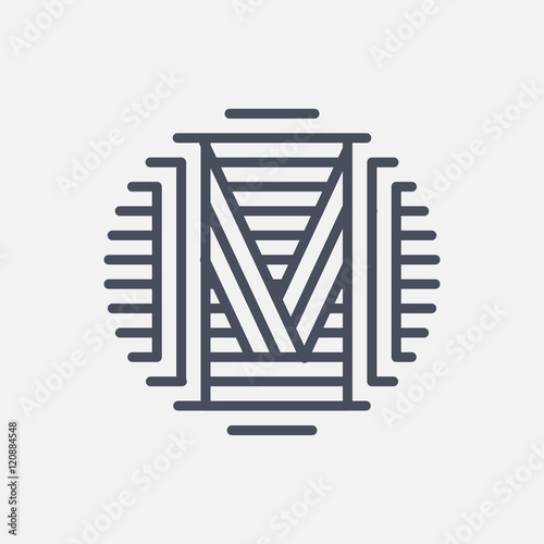 Letter "M" logo monogram. Creative line art design. Eps10 Vector line logotype.