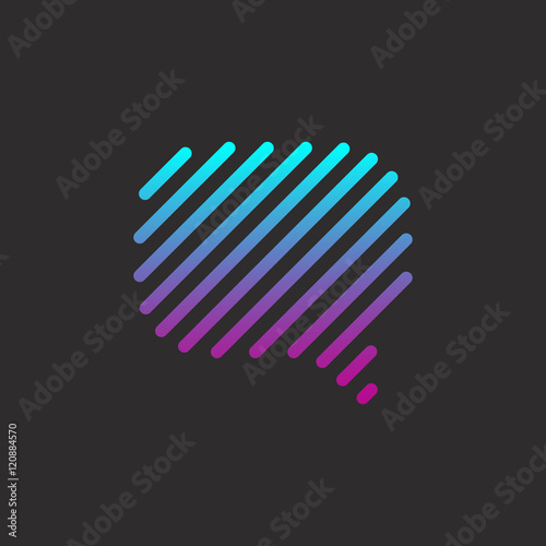 Speech bubble logo concept. Striped colorful logo design. Eps10 vector speech bubble logotype.