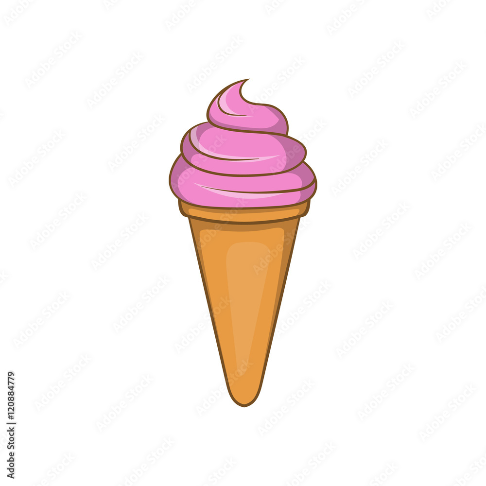 Italian gelato ice cream icon in cartoon style isolated on white background vector illustration