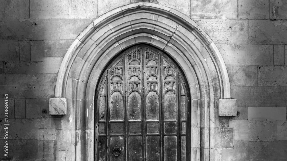 Decorative Old Door Gothic Arch