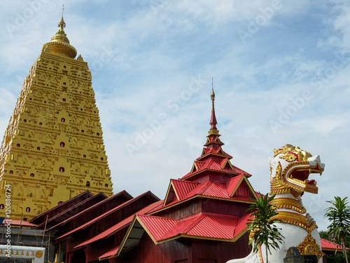 Singha at Chedi Buddhakhaya location at .Sagklaburi ,KANCHANABURI photo