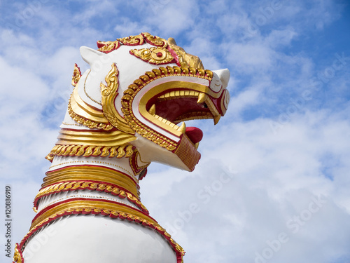 Singha at Chedi Buddhakhaya location at .Sagklaburi ,KANCHANABURI photo