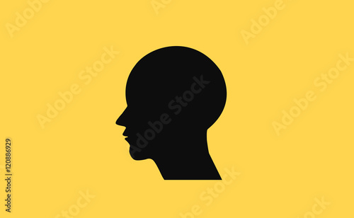 Vector human head symbol on flat background