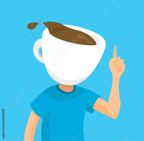 Coffee lover with espresso head