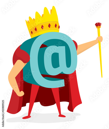 Internet or social media king with crown