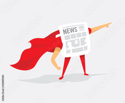 Super hero newspaper with cape