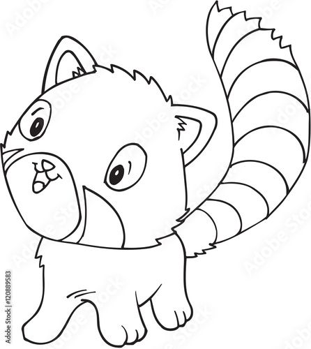 Fototapeta Naklejka Na Ścianę i Meble -  Doodle Red Panda Vector Illustration Art