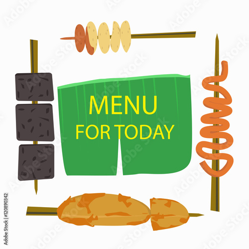 Filipino street foods as boarder for a menu design