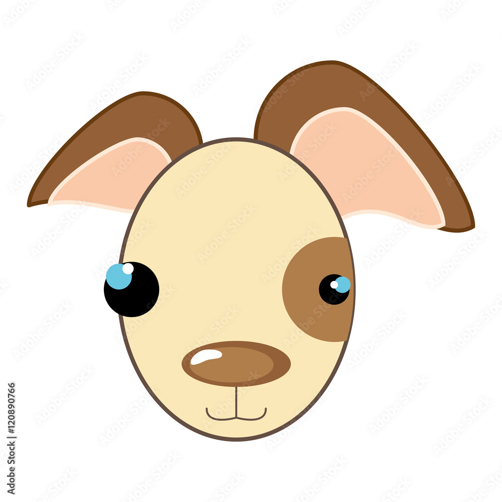 dog face with brown nose. puppy animal cartoon. vector illustration