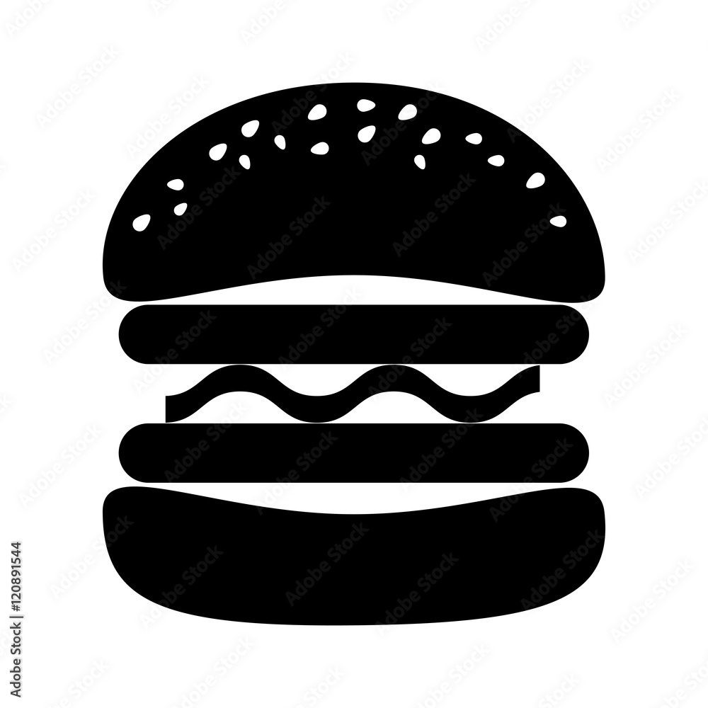 hamburger american traditional fast food. bread meat and vegetables. vector illustration