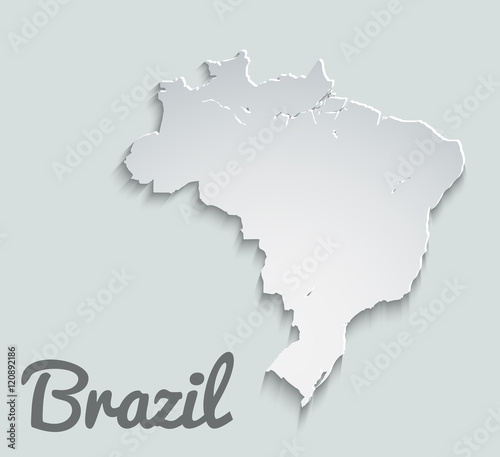 Map of Brazil. Abstract vector paper map