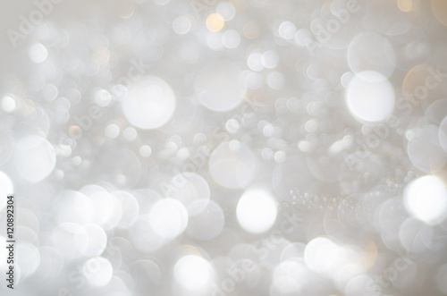 White, Silver and Gold Bokeh Texture Background