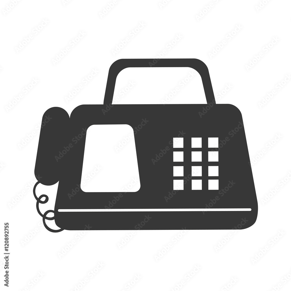 digital Fax machine office phone equipment telephone. vector illustration