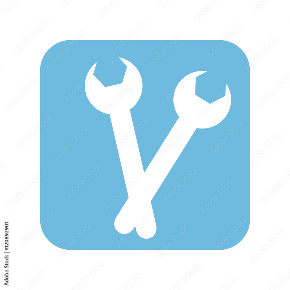 wrench repair and fix construction tools equipment vector illustration