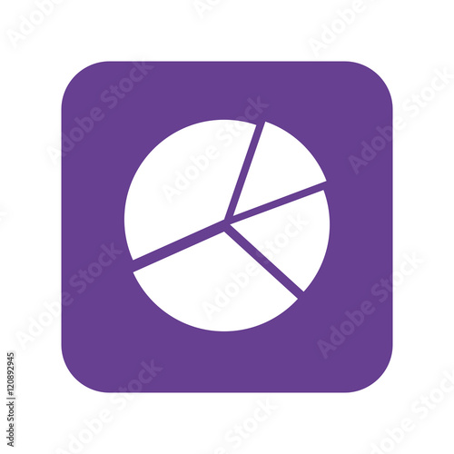 pie chart graphic statistic report. purple background. vector illustration