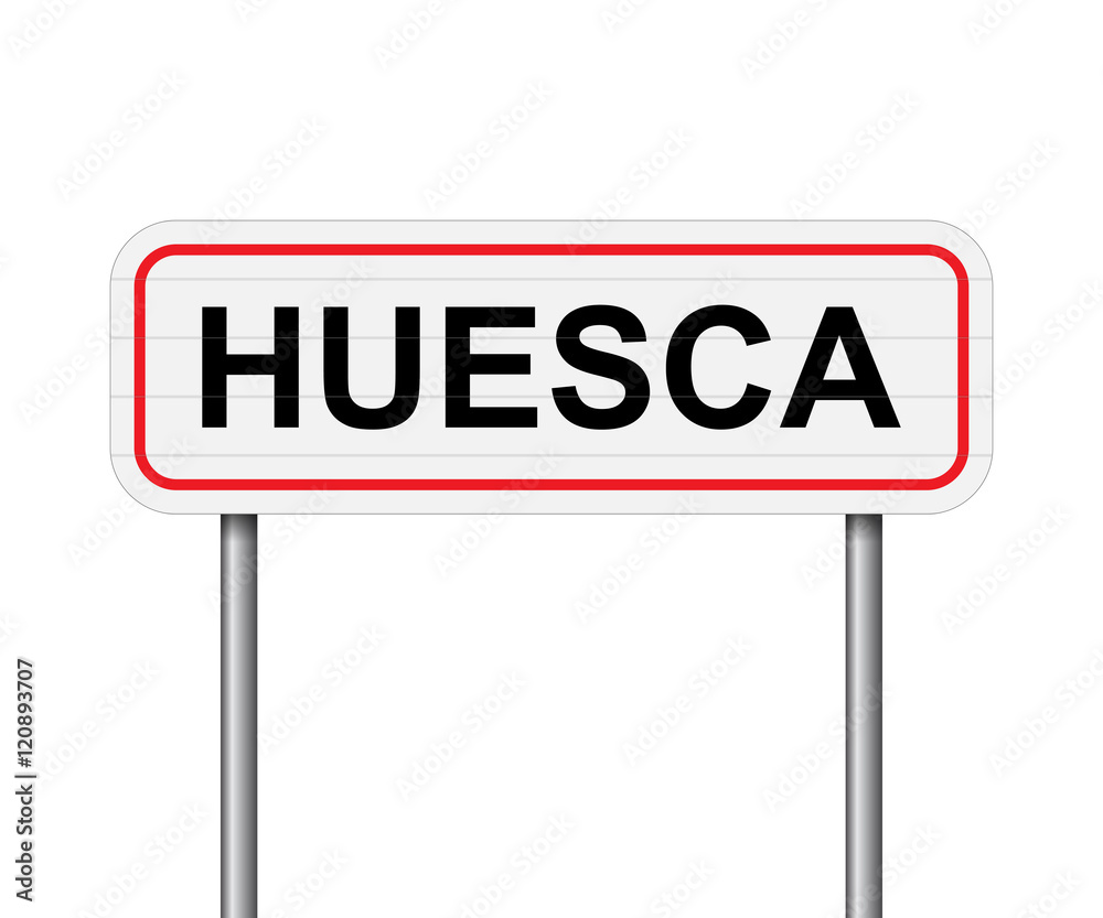 Welcome to Huesca Spain road sign vector Welcome to Huesca Spain road sign vector