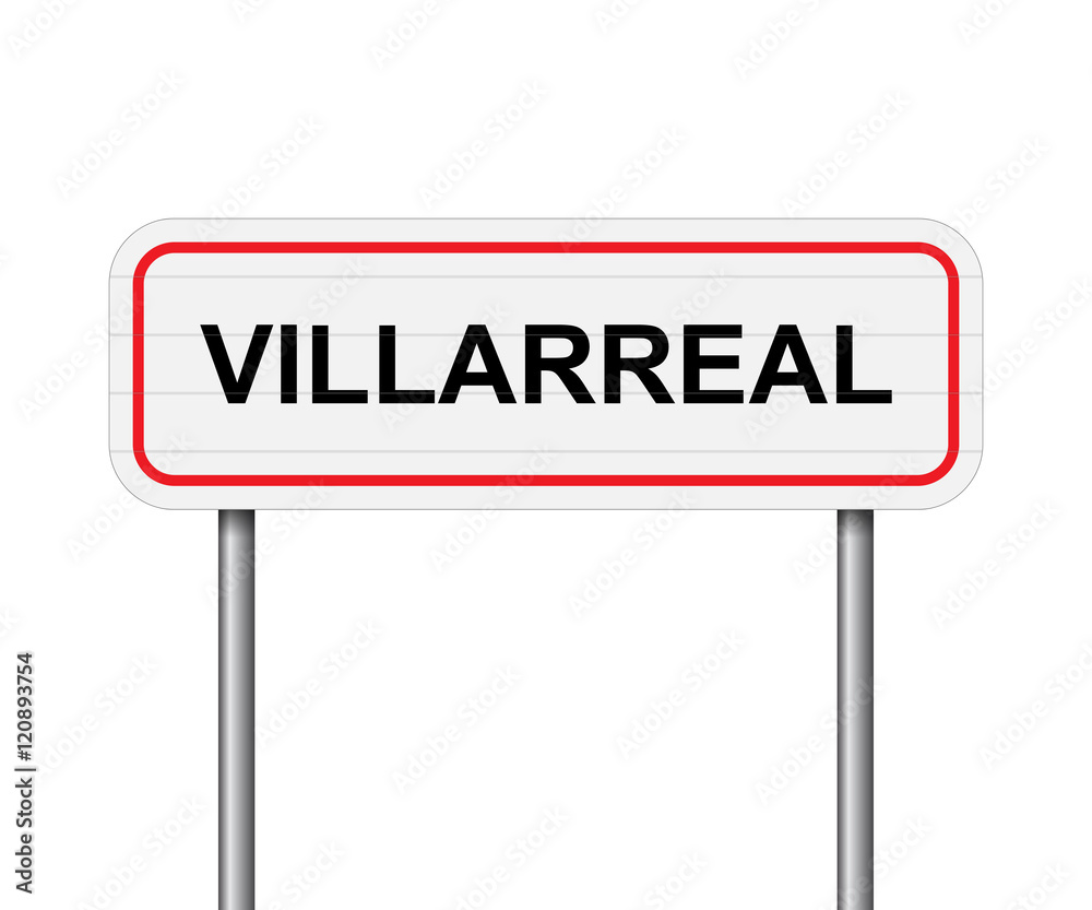 Welcome to Villarreal Spain road sign vector Welcome to Villarreal Spain road sign vector