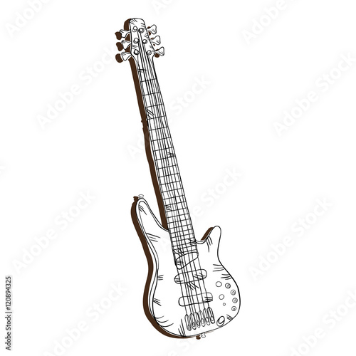 electric guitar musical instrument. traditional music element. vector illustration