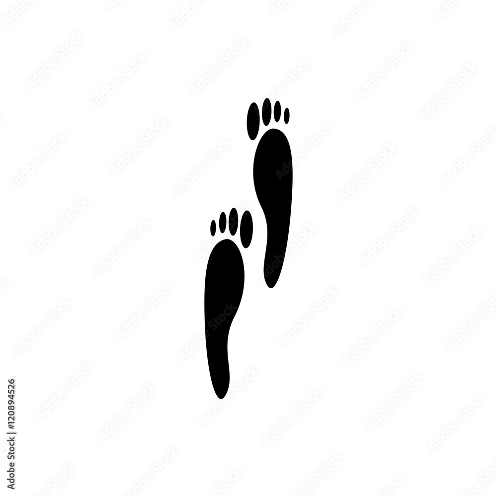 child pair of baby footprints. Toddler barefoot symbol. vector illustration child pair of baby footprints. Toddler barefoot symbol. vector illustration