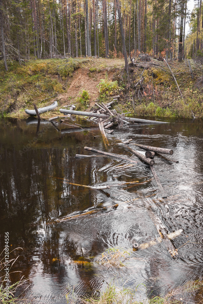 On September Mekhrenga River in the Arkhangelsk region of Russia On September Mekhrenga River in the Arkhangelsk region of Russia