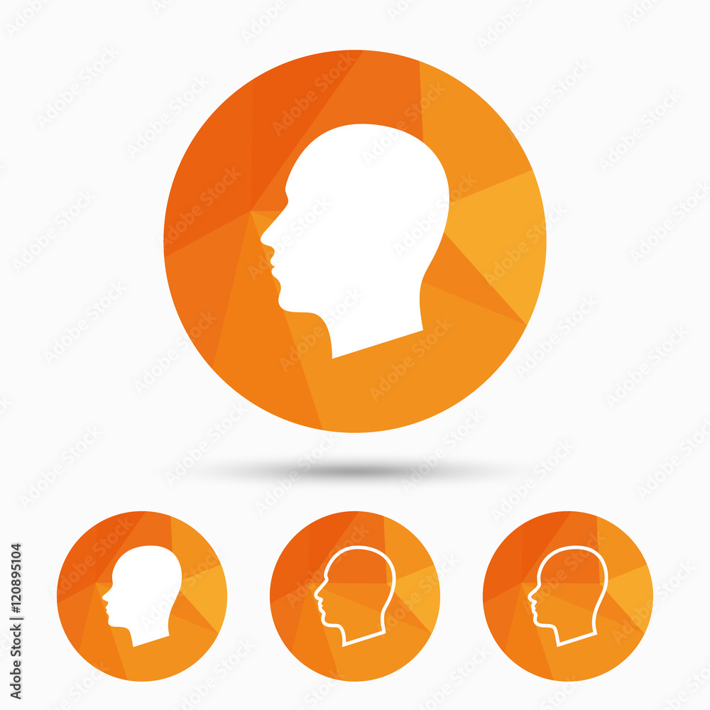 Head icons. Male and female human symbols. Head icons. Male and female human symbols.