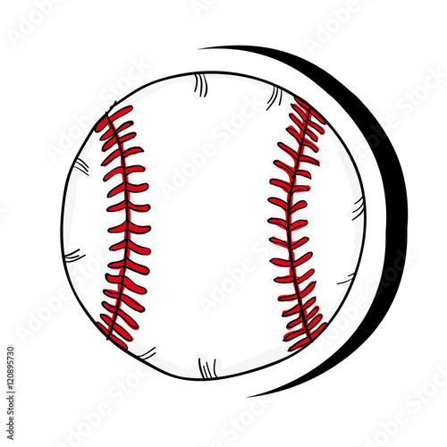 baseball ball sport game equipment. drawn design. vector illustration