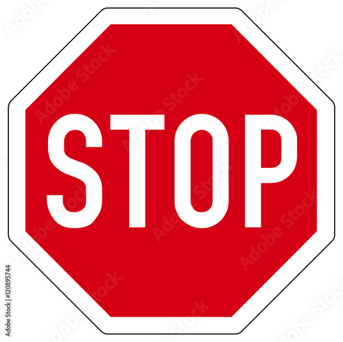 Stop vector road sign isolated / Vektor Stopschild isoliert 