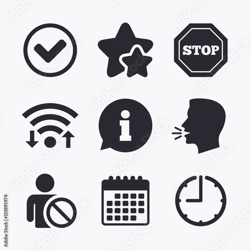 Information icons. Stop prohibition symbol. © blankstock