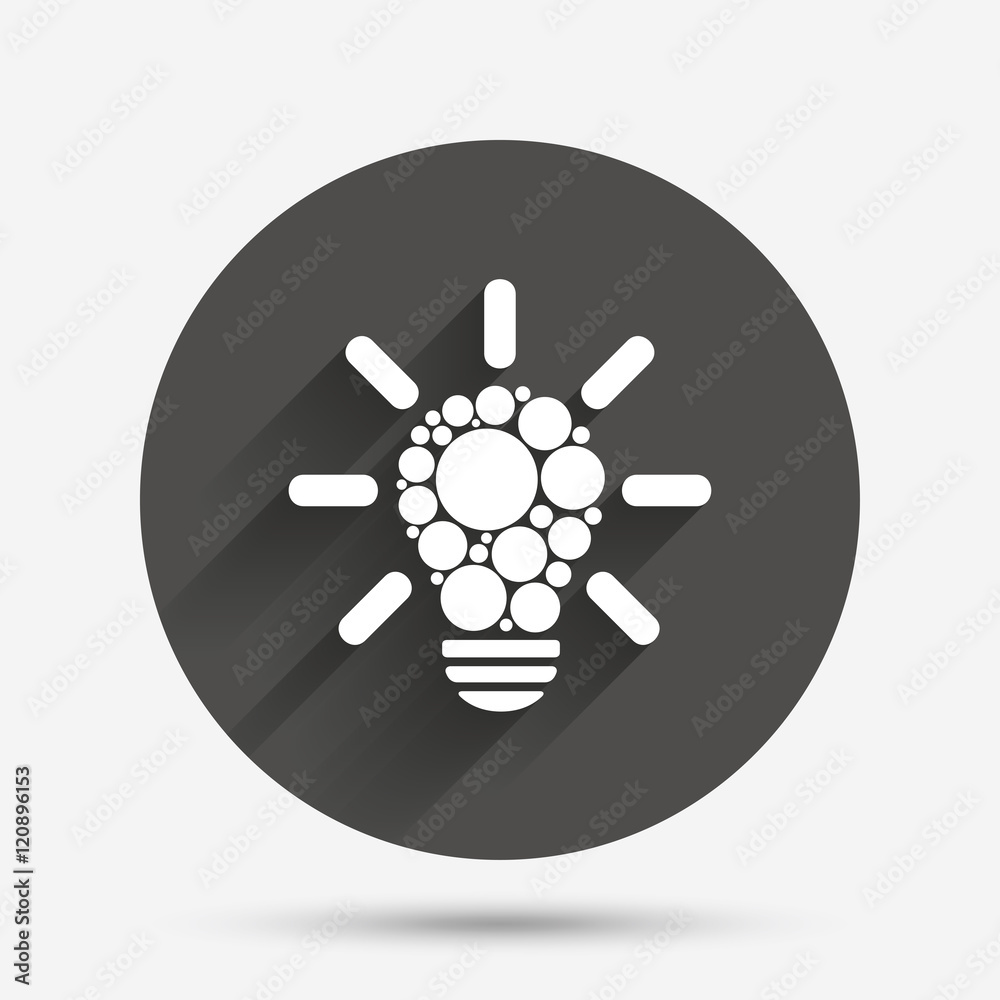 Light lamp sign icon. Bulb with circles symbol Light lamp sign icon. Bulb with circles symbol