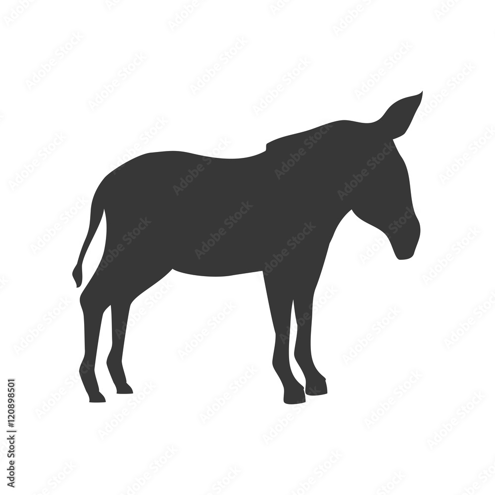 Fototapeta premium donkey farm animal. side view silhouette. vector illustration
